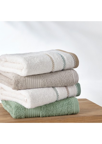 Harmony 4'lü El / Yüz Havlu Seti - Bej / Adaçayı