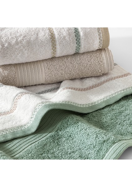 Harmony 4'lü El / Yüz Havlu Seti - Bej / Adaçayı modelleri