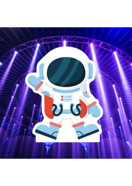 Ayaklı Pano Uzay Temalı Astronot 34X28 cm Doğum Günü Aksesuarı