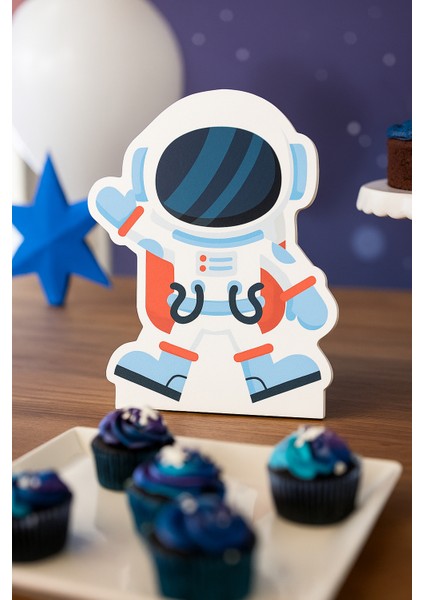 Ayaklı Pano Uzay Temalı Astronot 34X28 cm Doğum Günü Aksesuarı modelleri