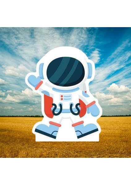 Ayaklı Pano Uzay Temalı Astronot 34X28 cm Doğum Günü Aksesuarı