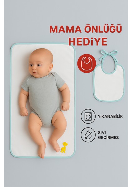 Bebek Alt Açma Örtüsü | Sıvı Geçirmez Yıkanabilir | Mama Önlüğü Hediyeli fiyatları