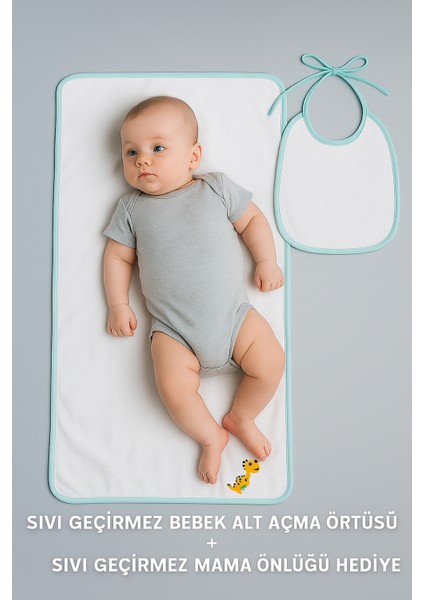 Bebek Alt Açma Örtüsü | Sıvı Geçirmez Yıkanabilir | Mama Önlüğü Hediyeli fırsatları