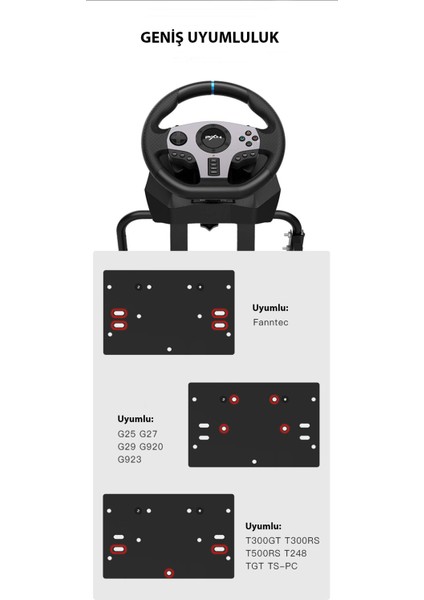 A9 Yarış Direksiyonu Standı (G25/G27/G29/G920/G923) Uyumlu PXN-V10/V900 Destekli,Katlanabilir