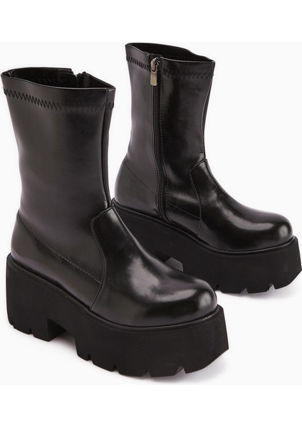 Marva Siyah Platform Topuklu Kadın Bot fiyatları