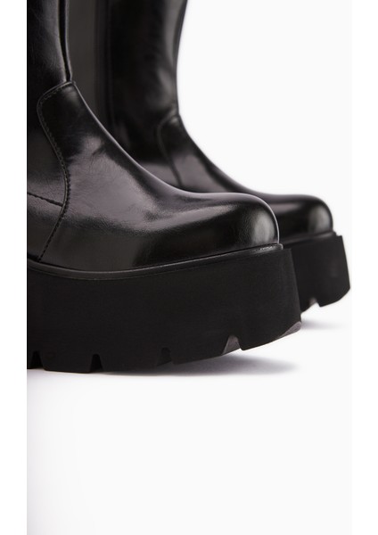 Marva Siyah Platform Topuklu Kadın Bot modelleri