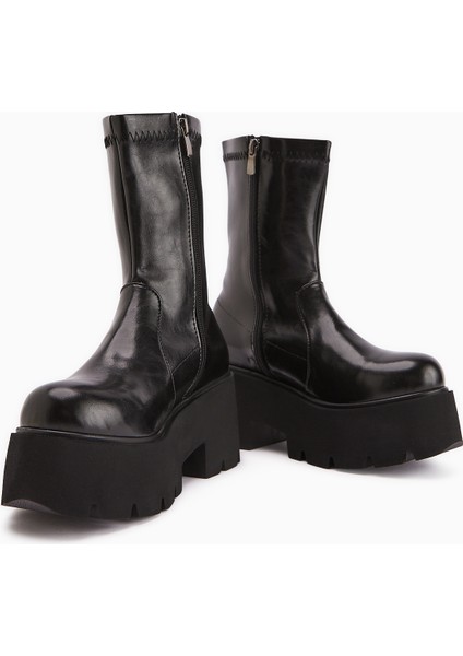 Marva Siyah Platform Topuklu Kadın Bot indirimleri