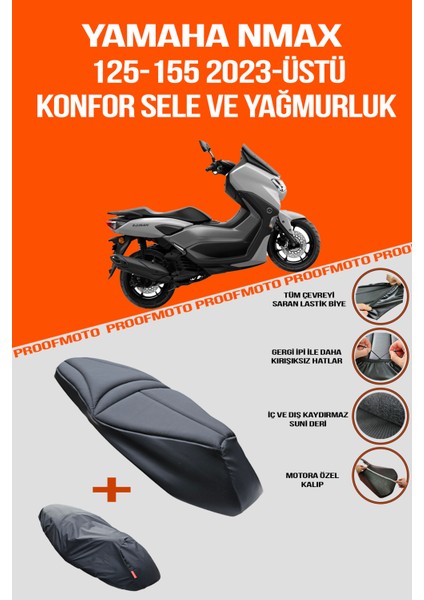 Yamaha Nmax (2023 - Üstü) Konfor Sele ve Yağmurluk Kılıf