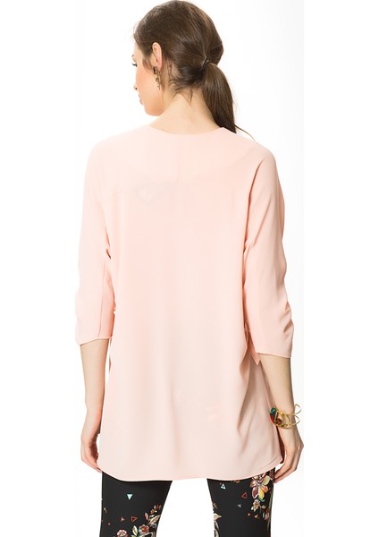 Fır Fır Detaylı V Yaka Detaylı Bluz Pudra Y1723002_055 modelleri