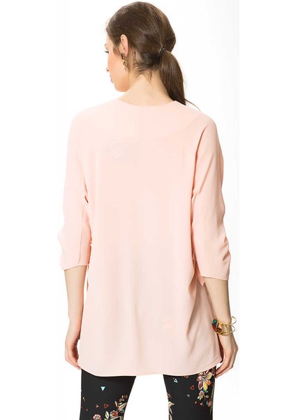 Fır Fır Detaylı V Yaka Detaylı Bluz Pudra Y1723002_055 indirimleri