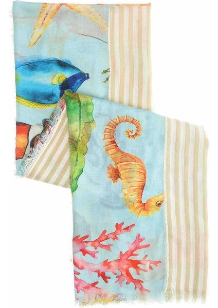 Çizgili Ve Hayvan Desenli Şal Standart Renk Y1984224_089 modelleri