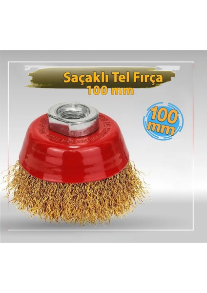 Saçaklı Tel Fırça Pas Sökücü Temizleyici 100 mm