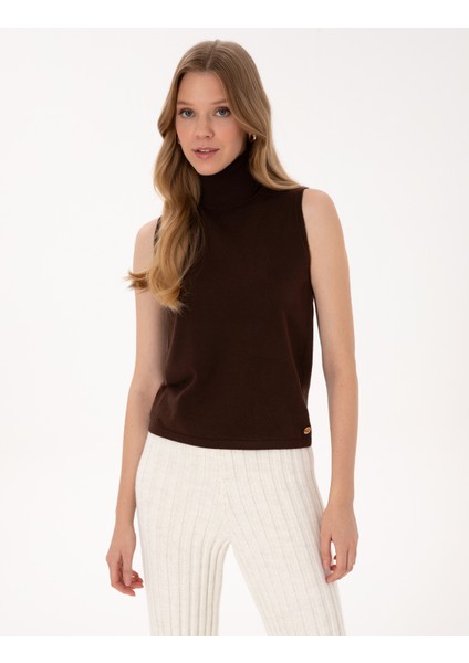 Kadın Kahverengi Slim Fit Kazak 50311589-VR029