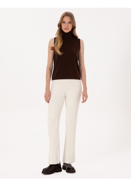 Kadın Kahverengi Slim Fit Kazak 50311589-VR029 fırsatları