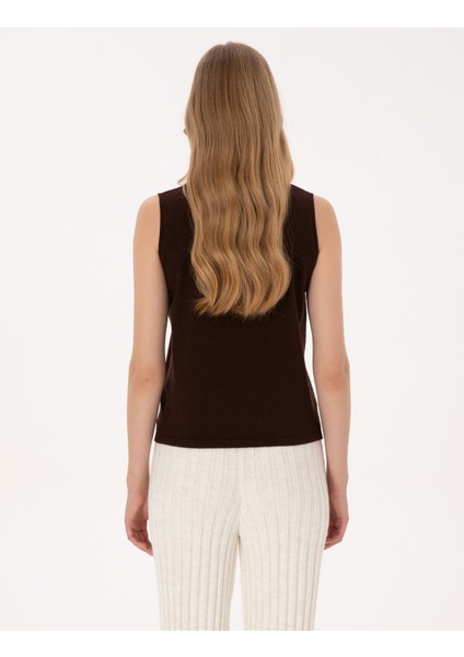 Kadın Kahverengi Slim Fit Kazak 50311589-VR029 indirimleri