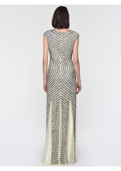 Payet İşlemeli Uzun Gece Elbisesi Ekru Y1961103_049 modelleri