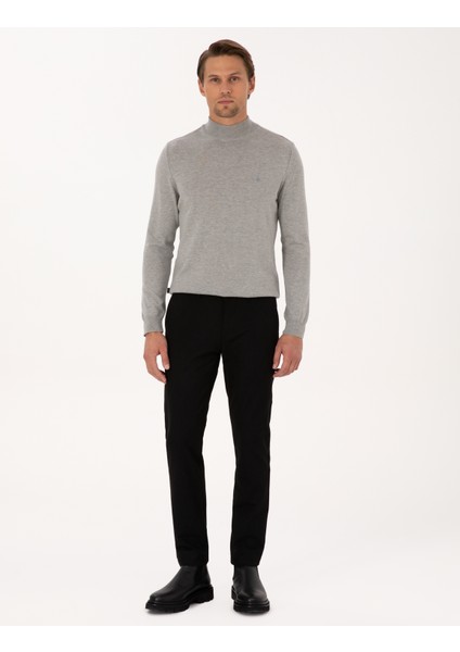 Erkek Siyah Slim Fit Kanvas Pantolon 50310911-VR046