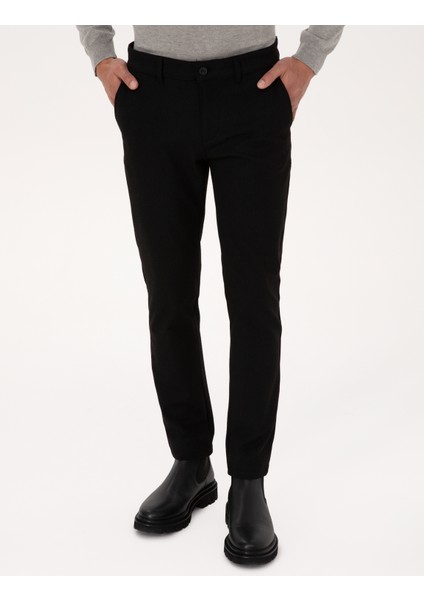 Erkek Siyah Slim Fit Kanvas Pantolon 50310911-VR046 fiyatları