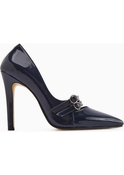 Blanka Lacivert Rugan Çift Tokalı Stiletto Kadın Topuklu Ayakkabı fiyatları