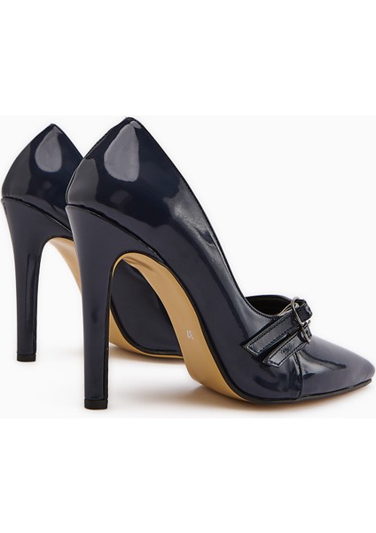 Blanka Lacivert Rugan Çift Tokalı Stiletto Kadın Topuklu Ayakkabı indirimleri