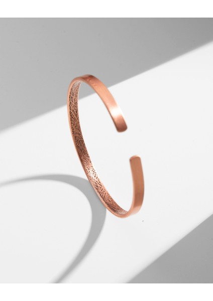 Içi Doku Desenli Dışı Ayetel Kürsi Yazılı Ince Bakır Bilezik fiyatları