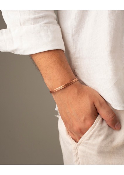 Içi Doku Desenli Dışı Ayetel Kürsi Yazılı Ince Bakır Bilezik fırsatları