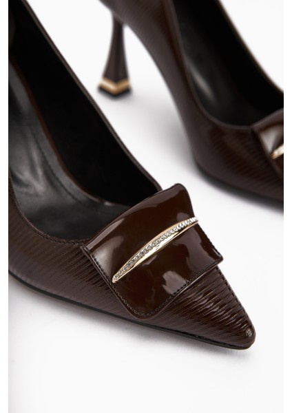 Saja Kahve Tokalı Kadın Topuklu Ayakkabı modelleri