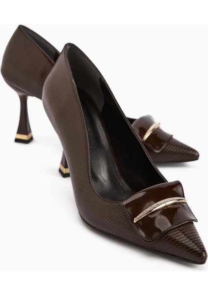 Saja Kahve Tokalı Kadın Topuklu Ayakkabı fırsatları