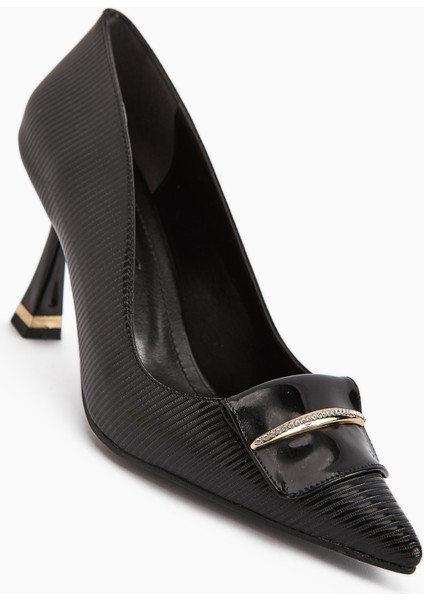 Saja Siyah Tokalı Kadın Topuklu Ayakkabı modelleri