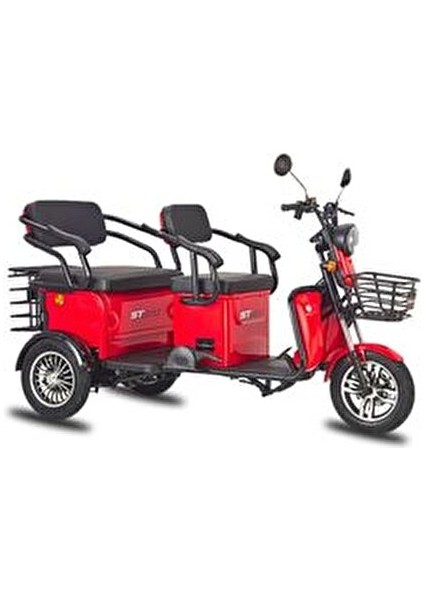 Elit 940 Elektrikli Moped 60V 24Ah Batarya ile 200 KG Taşıma Kapasitesi 3 Tekerlekli Kırmızı fiyatları