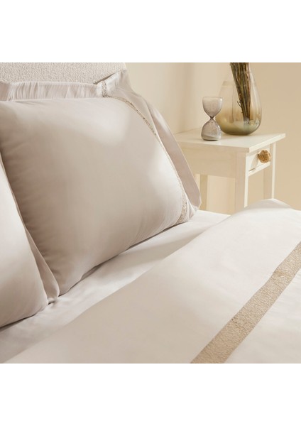 Lumi %100 Pamuk Saten Çift Kişilik Saten Nevresim Takımı Taş