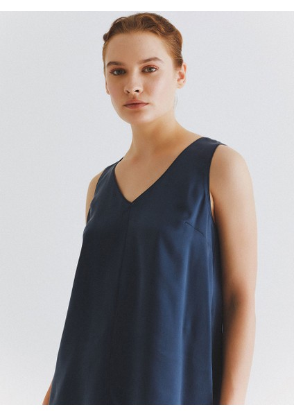 %100 İpek Kol Detaylı Bluz Lacivert K2013129_015 fiyatları