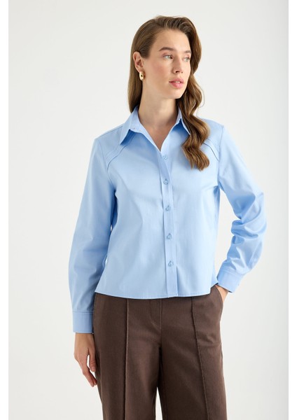 Organik Pamuklu, Dikiş Detaylı Gömlek