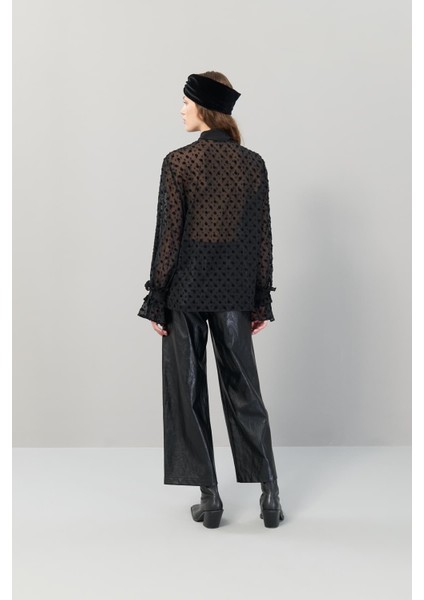Puantiyeli Transparan Gömlek Siyah K2313600_001 indirimleri