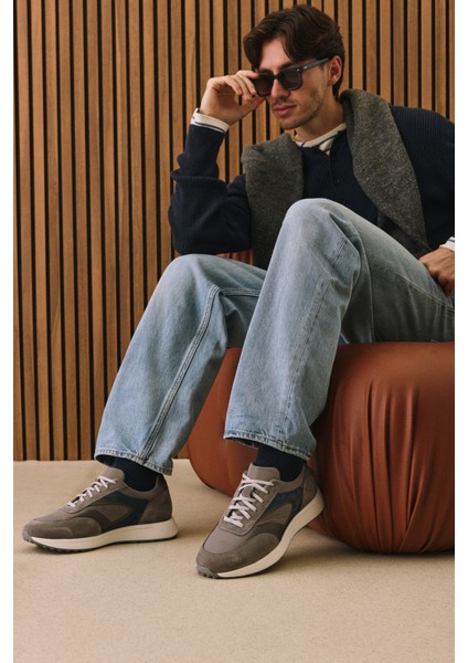 , Erkek Hakiki Deri Sneaker 1531026Z313 Gri fiyatları