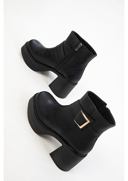 Lonji Premium Siyah Platform Topuklu Bot fiyatları