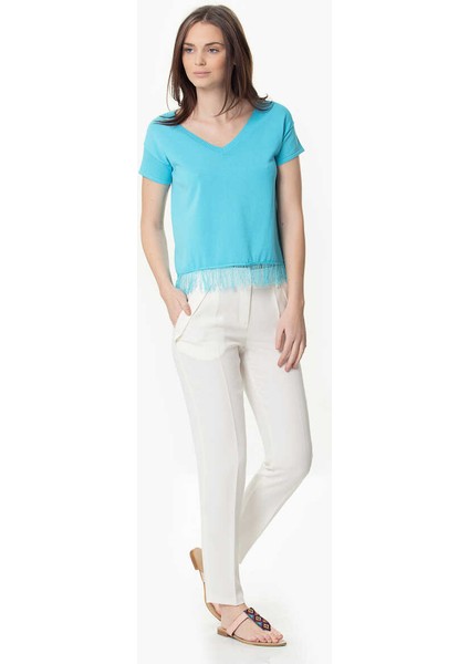 Orta Bel Cep Detaylı Pantolon Kemik Y1612020_019