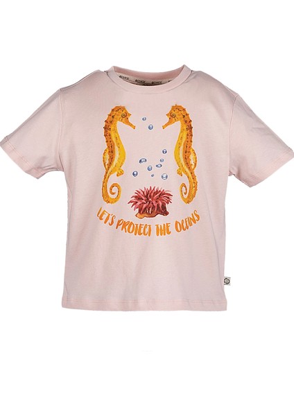 Organik Pembe Baskılı Yazlık Kız Çocuk Tshirt fiyatları