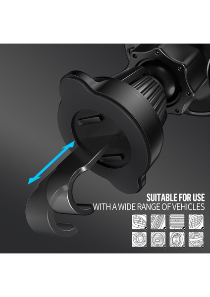 15W Magsafe Özellikli Izgara Havalandırma Tipi 360 Derece Hareketli Mıknatıslı Araç Içi Telefon Tutucu Siyah fırsatları