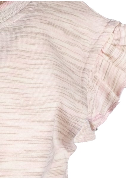 Organik Çizgili Pembe Yazlık Kız Çocuk Tshirt modelleri