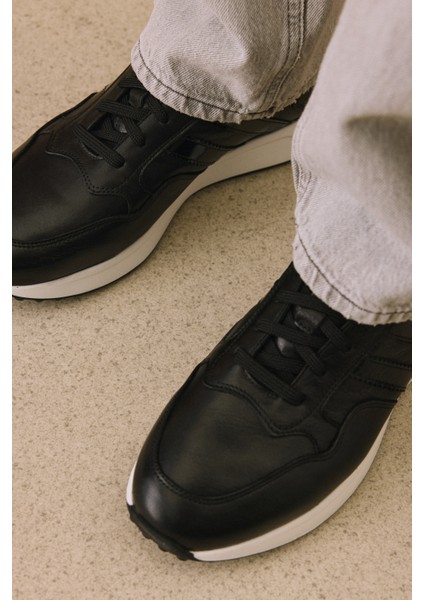 , Erkek Hakiki Deri Sneaker 1531026Z315 Siyah modelleri