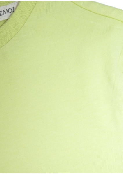 Organik Yeşil Basic Yazlık Unisex Çocuk Tshirt modelleri