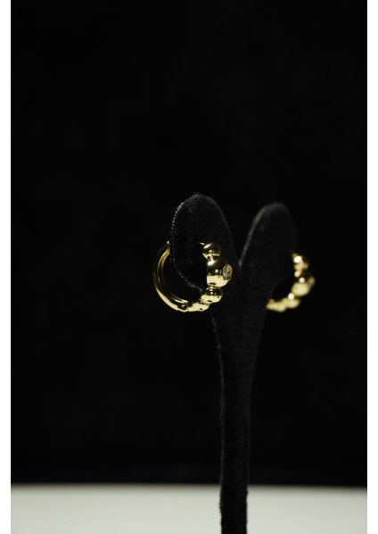 Zirkon Taşlı Minimal Çelik Küpe