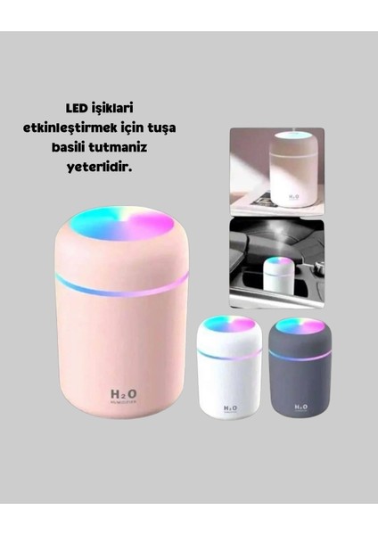 LED Işıklı USB Nemlendirici – Sürekli ve Aralıklı Püskürtme Modu fırsatları