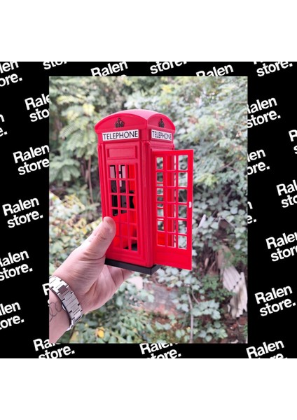 Ingiliz Telefon Kulübesi Dekoratif Obje | 20CM | Kırmızı ( Yüksek Kalite 3D Baskı Pla )