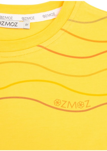 Organik Sarı Baskılı Yazlık Kız Çocuk Tshirt modelleri