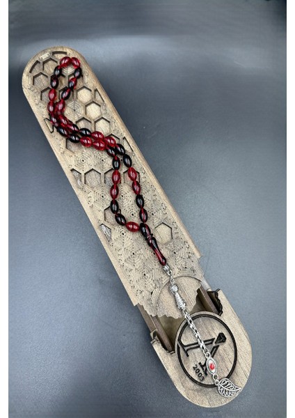 Siyah Kırmızı Ateş Kehribar Tespih