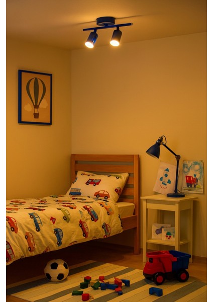 Spoti 2'li Mavi Renk (Gün Işığı) Modern Tasarım Cafe - Mutfak - Banyo Spot Ledli Sıralı Avize indirimleri