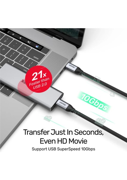 Unıtek Usb-C 3.2 Kablo 1mt 10GBPS 4K (C14082ABK) indirimleri