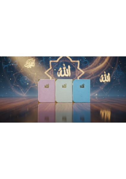 Kadife Kapaklı 3 Adet Yasini Şerif ve Dualar Seti (12,5X16,5CM) S2